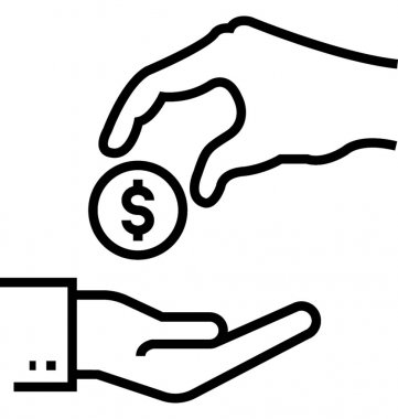 Bağış satırı vektör simgesi