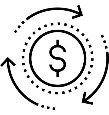 Dolar değeri vektör simgesi 