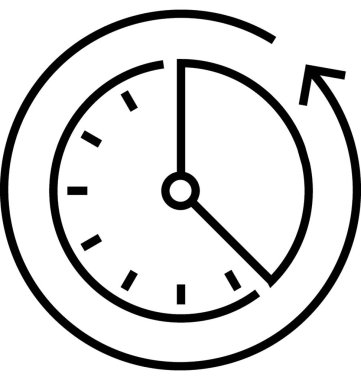 Saat yönünde satırı vektör simgesi 