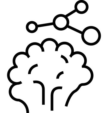 Beyin satırı vektör simgesi 