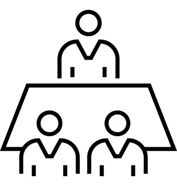 Toplantı çizgi vektör simgesi