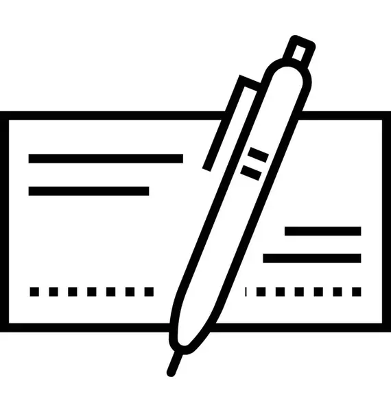 Signature Icône Vectorielle Chèque — Image vectorielle