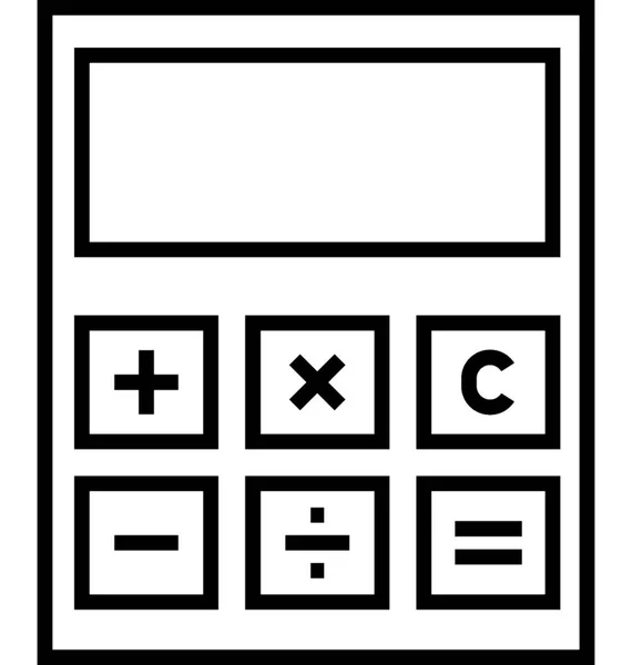 Ikona Wektora Linii Kalkulatora — Wektor stockowy