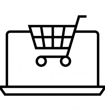 çevrimiçi alışveriş vektörü simgesi 
