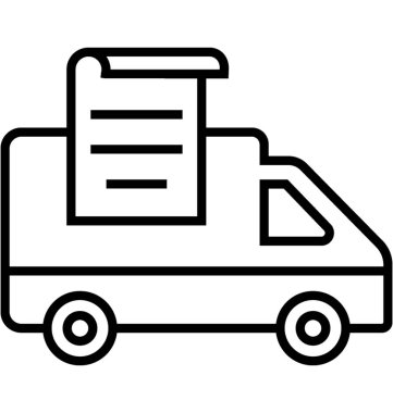 Van düz vektör simgesi 