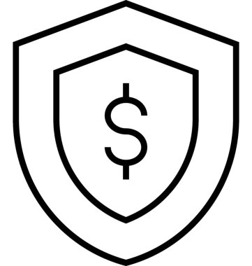 Kalkan vektör simgesi bankacılık 