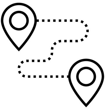 Seyahat etmek mesafe vektör simgesi