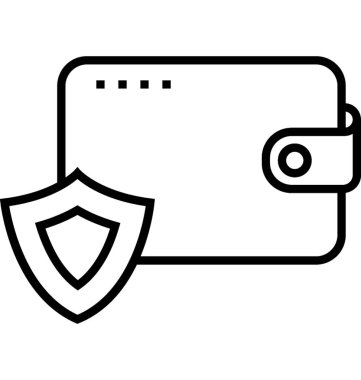 cüzdan çizgisi vektör simgesi