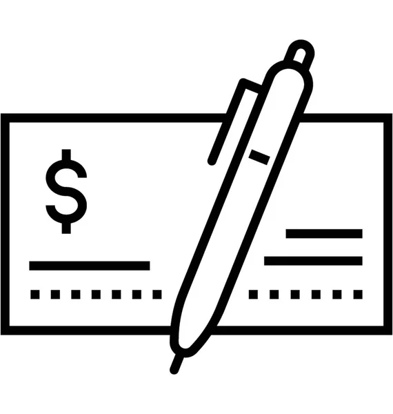 Signing Cheque Vector Icon — Stock Vector