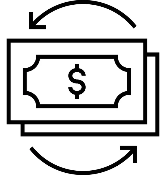 Icono Vector Cambio Dinero — Vector de stock