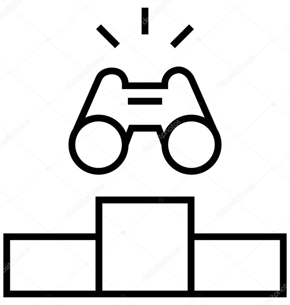 Binoculars Line Vector Icon