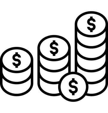 Sikkeler yığın vektör simgesi