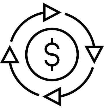 Dolar değişim vektör simgesi 