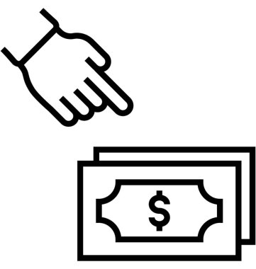 Banknot satırı vektör simgesi 