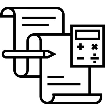 Muhasebe satırı vektör simgesi