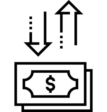 Para değerleme vektör simgesi 
