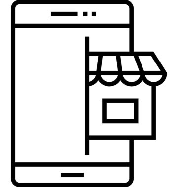 Mobil Dükkanı satırı vektör simgesi