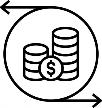 Dolar sikkeleri vektör simgesi