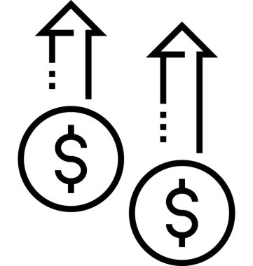 büyüme grafik vektörü simgesi