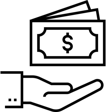 Banknot satırı vektör simgesi 