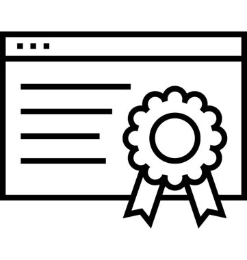 Sertifika satırı vektör simgesi