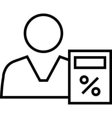 Muhasebeci satırı vektör simgesi