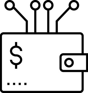 cüzdan çizgisi vektör simgesi