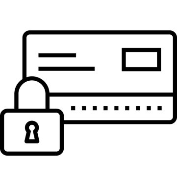 Kart güvenlik vektör simgesi