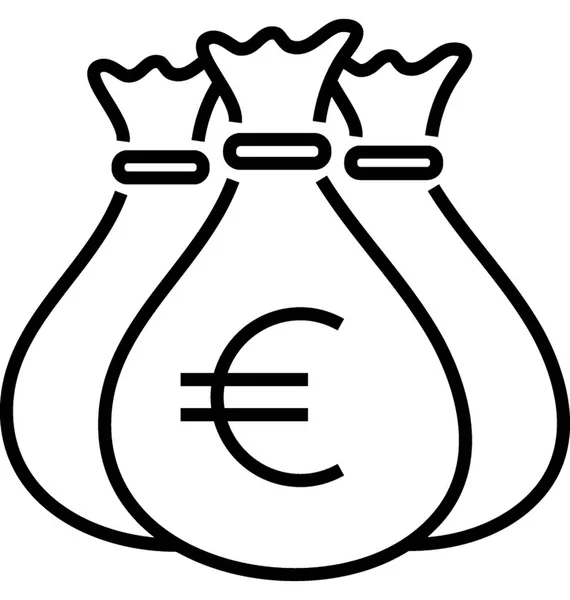 Euro Sacks Vector Icon — Stock Vector