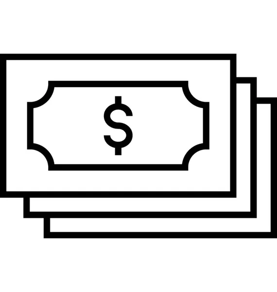 Billetes Vector Icono — Vector de stock