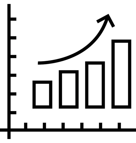 Gráfico Crescimento Vector Ícone —  Vetores de Stock