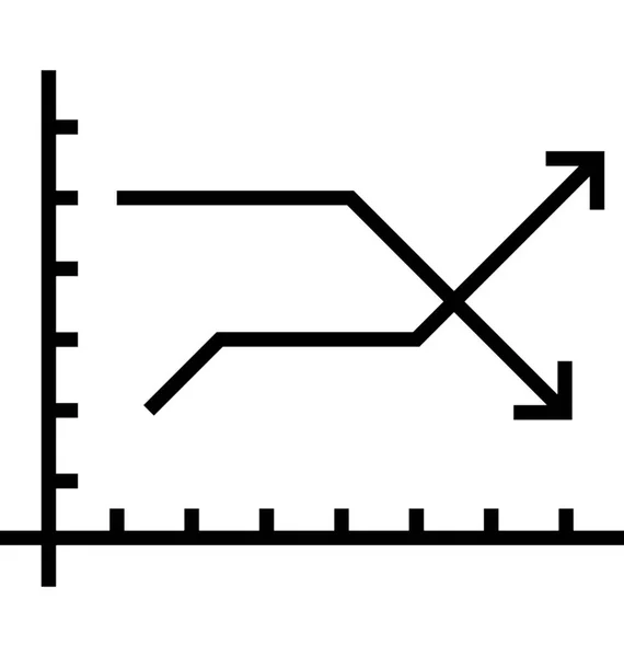 Graphique Ligne Vectoriel Icône — Image vectorielle