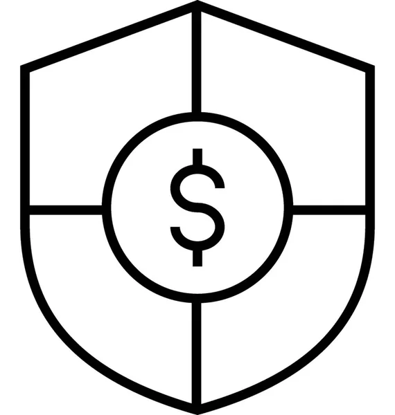 Icône Vectorielle Bouclier Bancaire — Image vectorielle