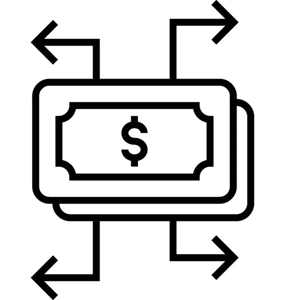 Billets Banque Icône Vectorielle — Image vectorielle