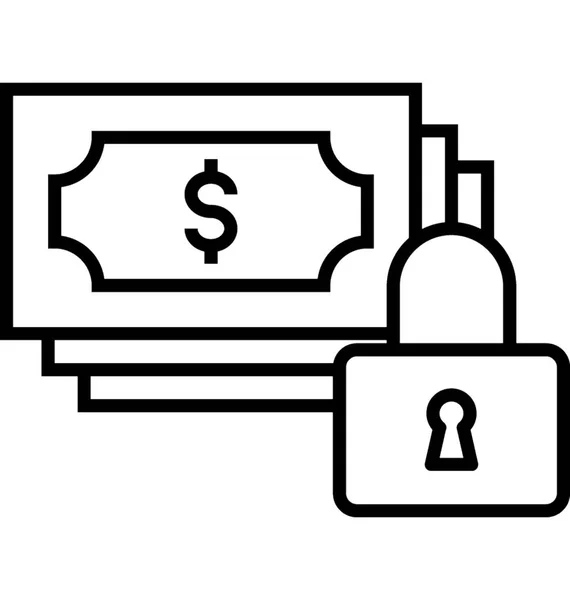 Vector Bloqueo Dinero Icono — Vector de stock