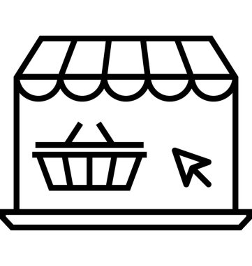 çevrimiçi alışveriş vektörü simgesi