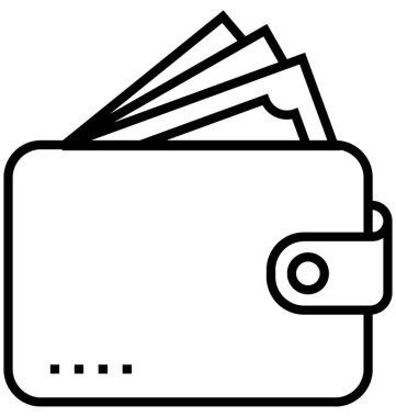 cüzdan çizgisi vektör simgesi