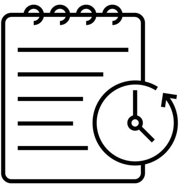 Zamanlayıcı satırı vektör simgesi