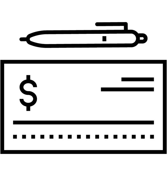 Signing Cheque Vector Icon — Stock Vector