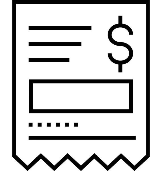 Bill Line Vector Icon — Stock Vector