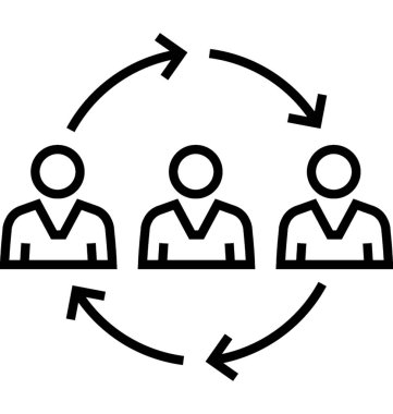 insanlar satır vektör simgesi