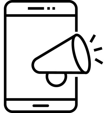 megafon çizgi vektör simgesi