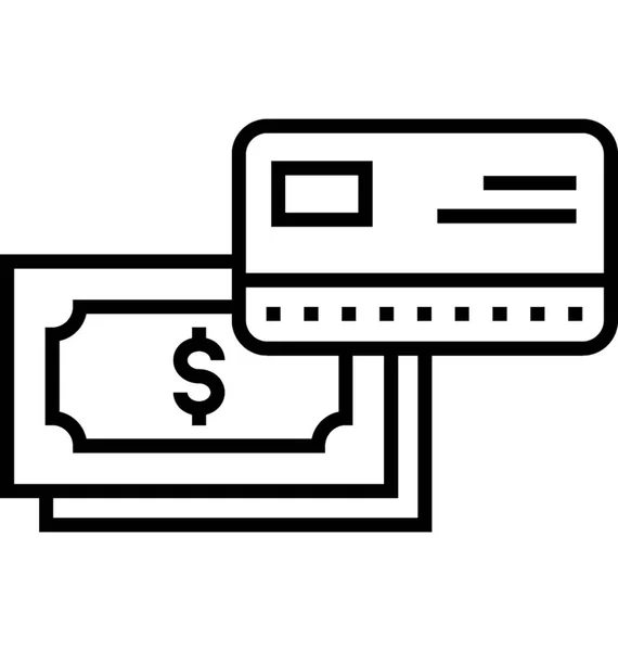 Vector Dinero Plástico Icono — Vector de stock