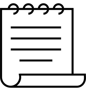 Jotter satırı vektör simgesi