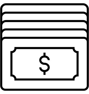 Para birimi yığın vektör simgesi 