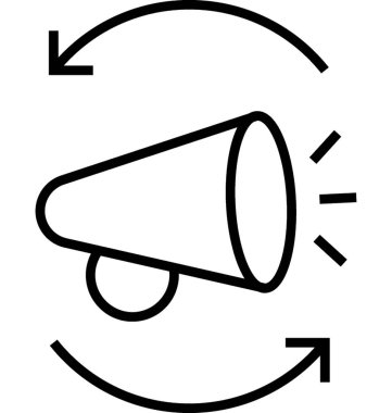 megafon çizgi vektör simgesi