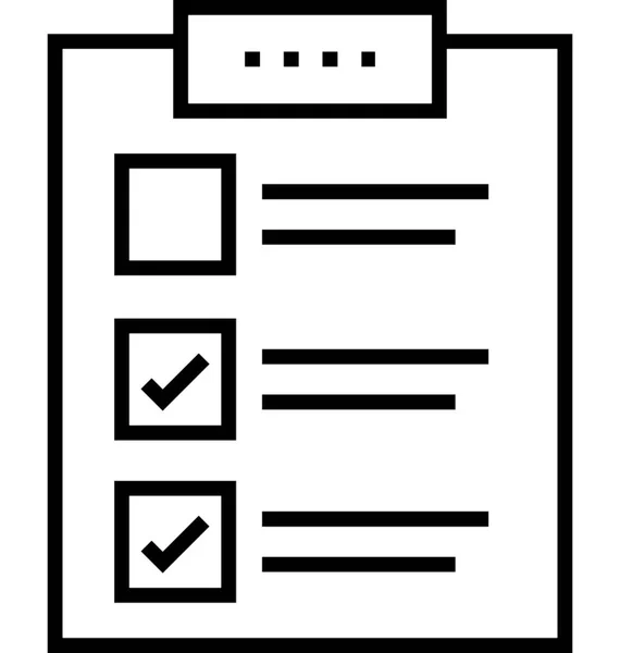 Checklist Line Vector Icon — Stock Vector