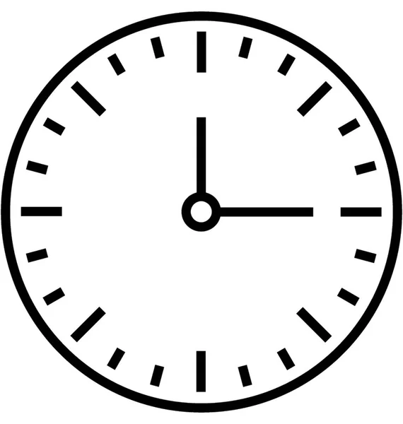 Reloj Línea Vector Icono — Vector de stock