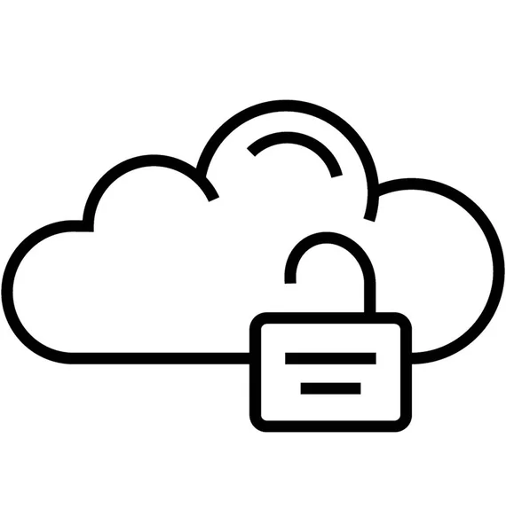 Unlock Data Cloud Vector Icon — Stock Vector