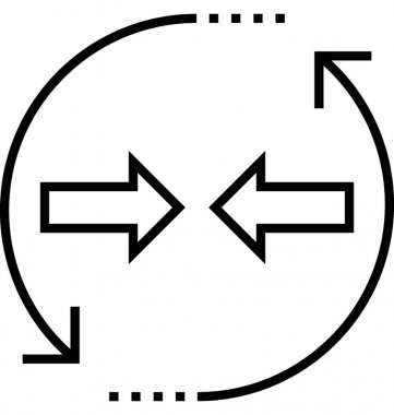 Geri bina vektör simge satır 